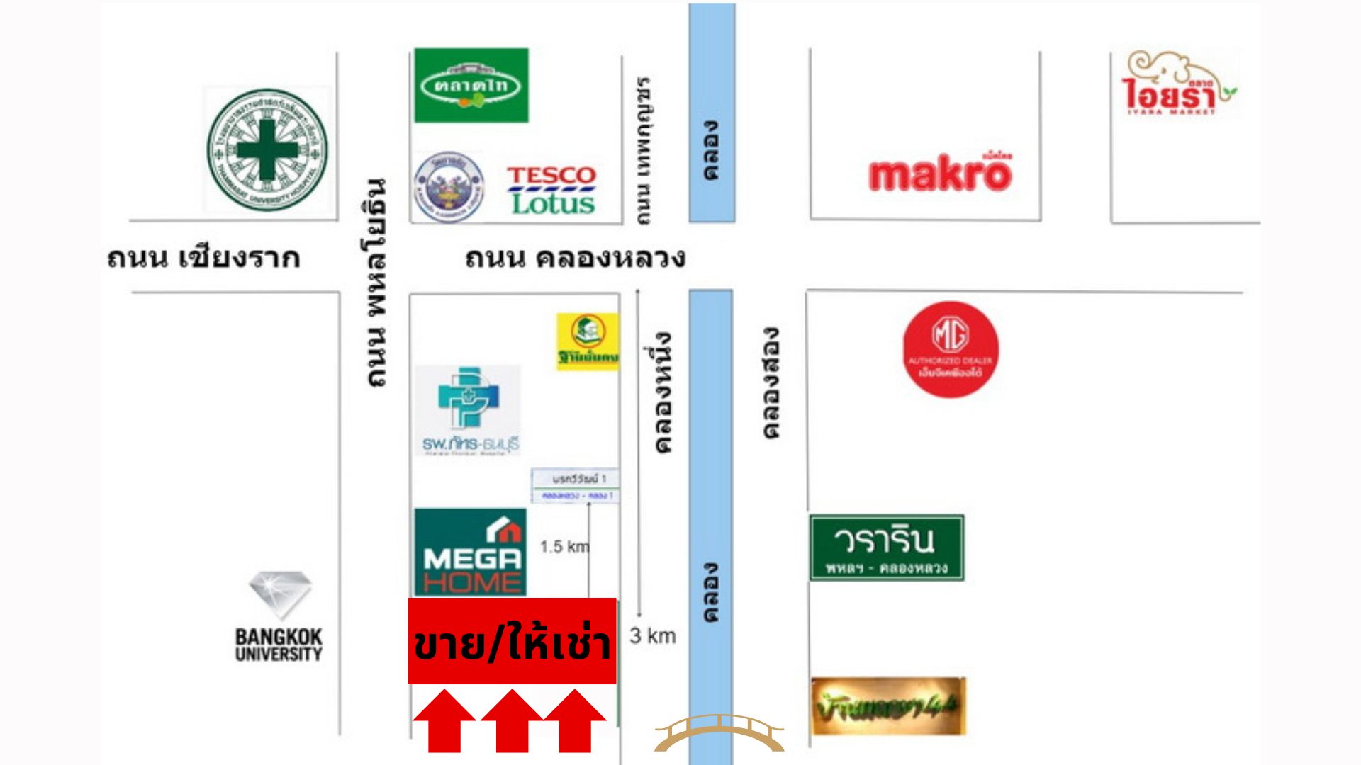 ขายที่ดิน 350 ตรว. ปทุมธานี คลองหนึ่ง คลองหลวง ทำเลทองใกล้ตลาดไท เมกาโฮม และโรงพยาบาลภัทร-ธนบุรี